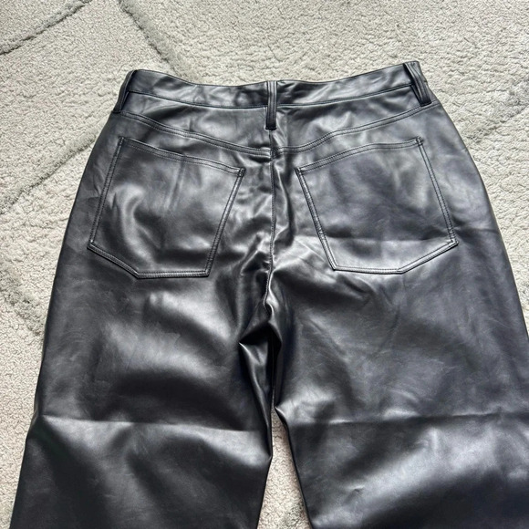 Madewell The Perfect High Waist Straight Leg Faux Leather Pants Black 32 - Picture 12 of 12